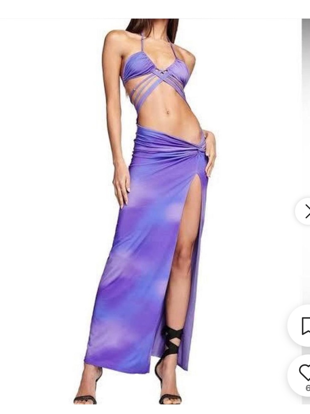 I.AM.GIA Purple and Blue Strappy Maxi Skirt Set